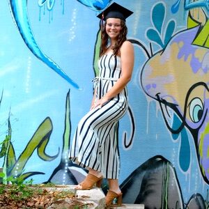 Striped sleeveless jumpsuit